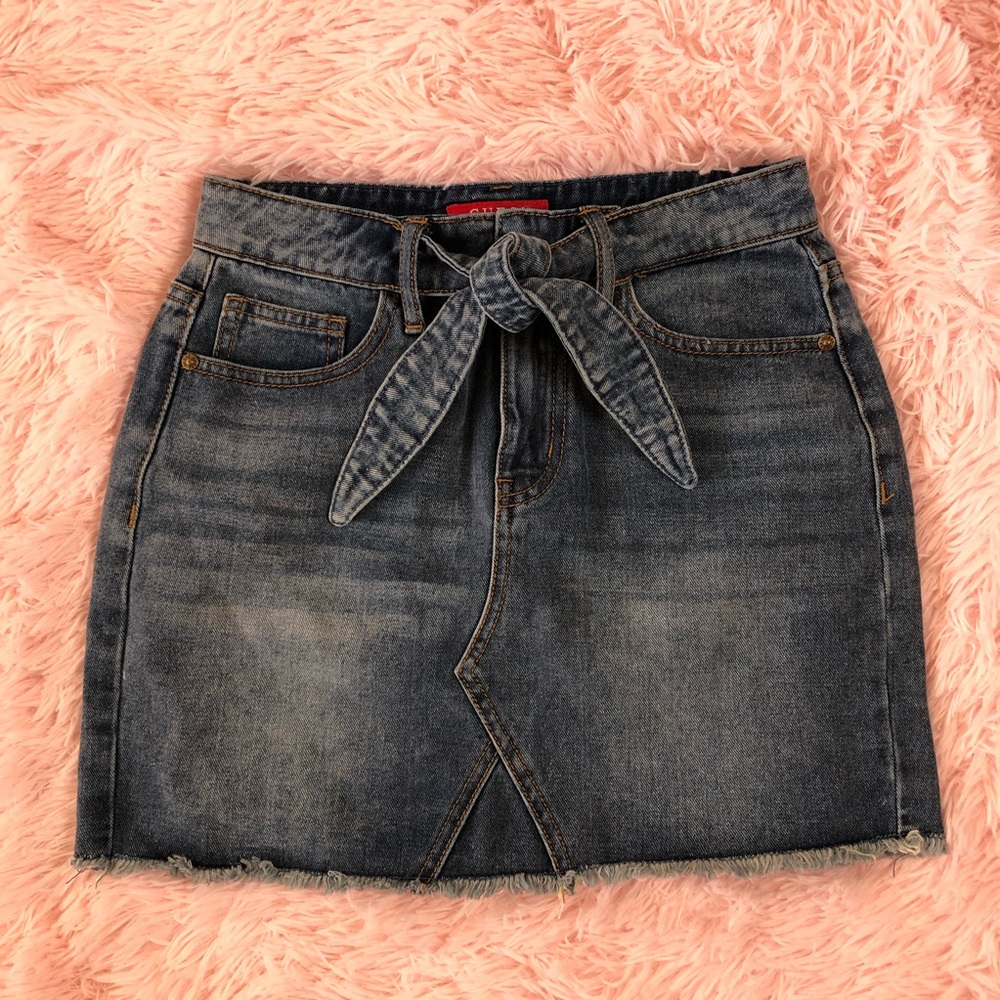 Tie Front GUESS Denim Skirt